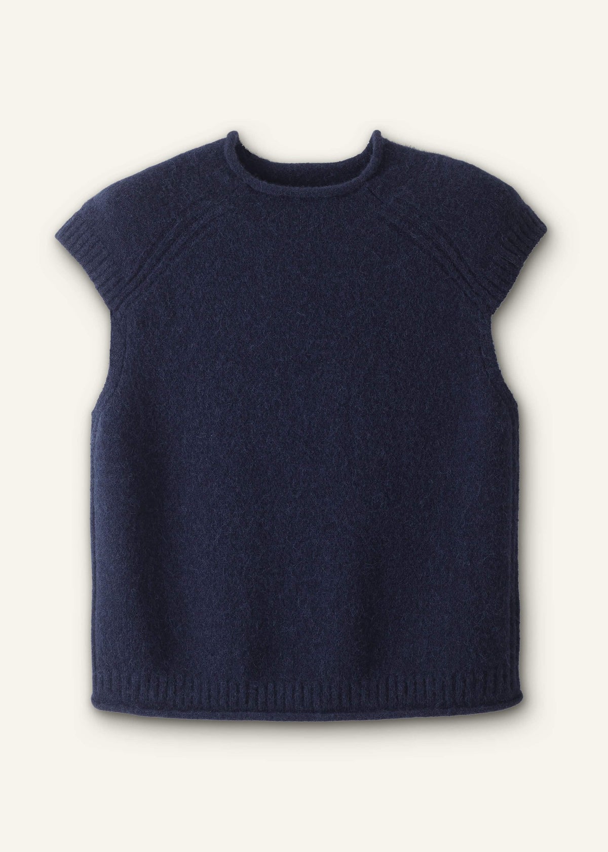 ME+EM Clothing Navy Roll Trim Straight Layering Sweater Vest