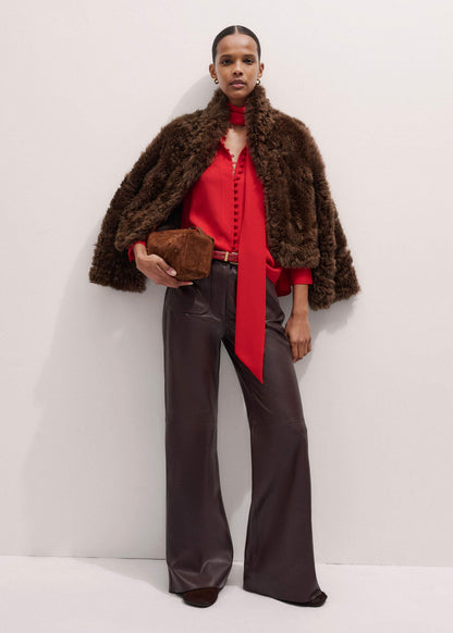 ME+EM Clothing Red Silk Button Layering Shirt + Tie