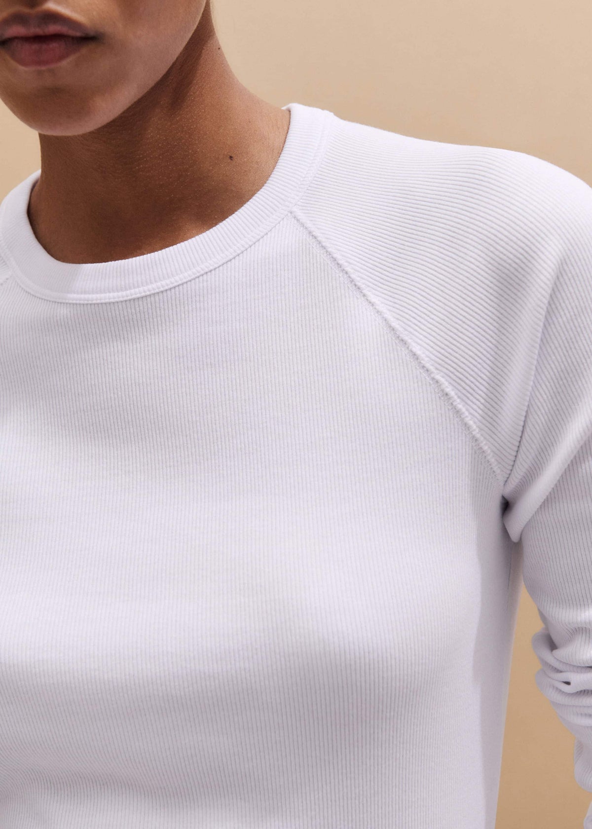 ME+EM Clothing White Ultimate Slim Baseball Top
