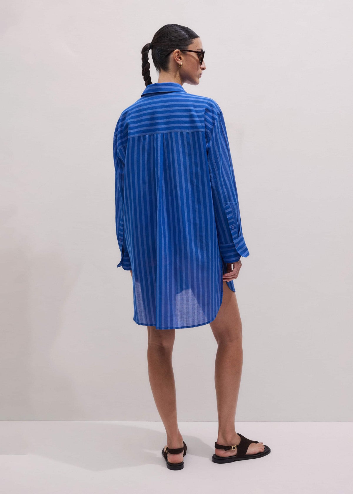 ME+EM Clothing Blue Striped Oversized Beach Shirt