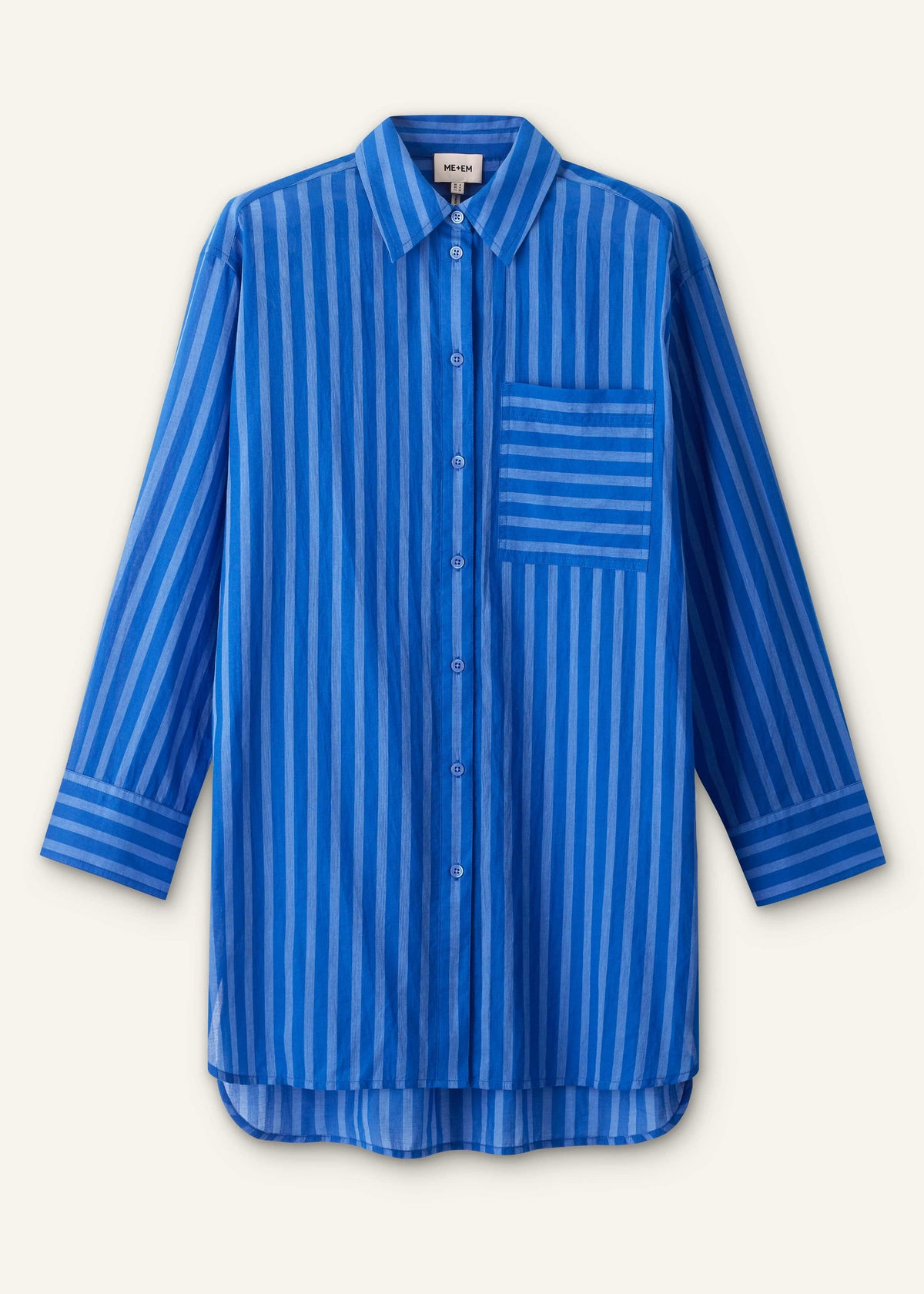 ME+EM Clothing Blue Striped Oversized Beach Shirt
