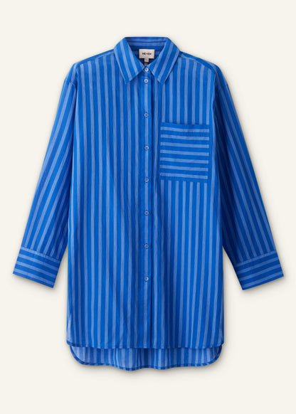 ME+EM Clothing Blue Striped Oversized Beach Shirt