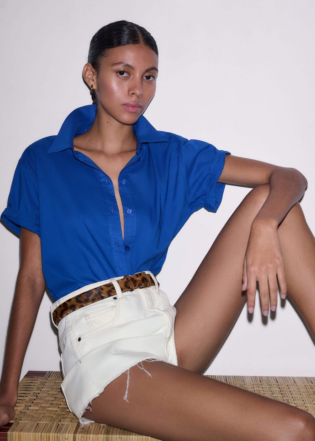 ME+EM Clothing Blue Turn-Up Cuff Shirt