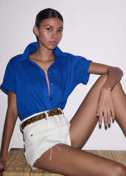 ME+EM Clothing Blue Turn-Up Cuff Shirt