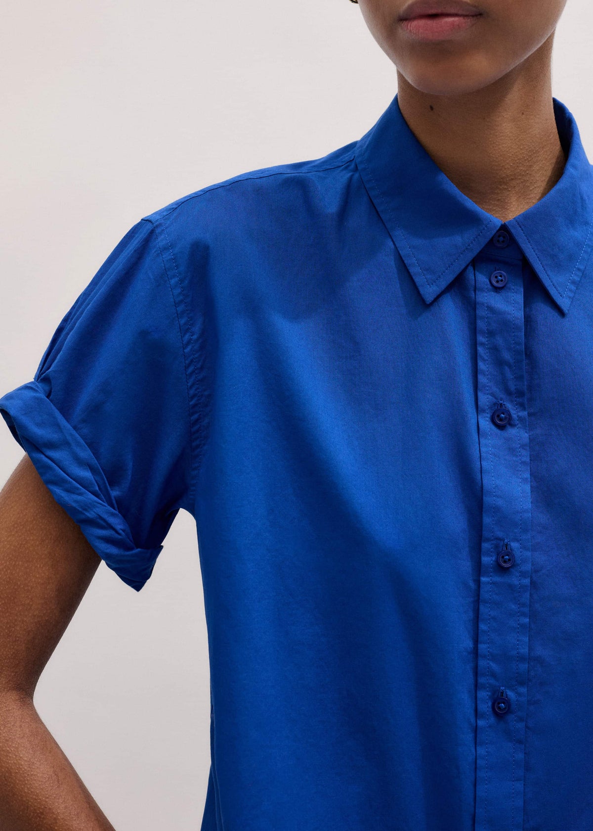 ME+EM Clothing Blue Turn-Up Cuff Shirt