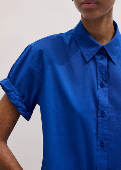 ME+EM Clothing Blue Turn-Up Cuff Shirt