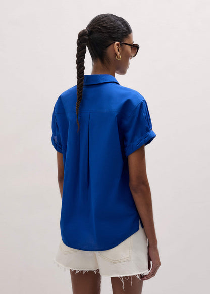 ME+EM Clothing Blue Turn-Up Cuff Shirt