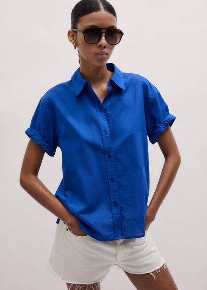 ME+EM Clothing Blue Turn-Up Cuff Shirt