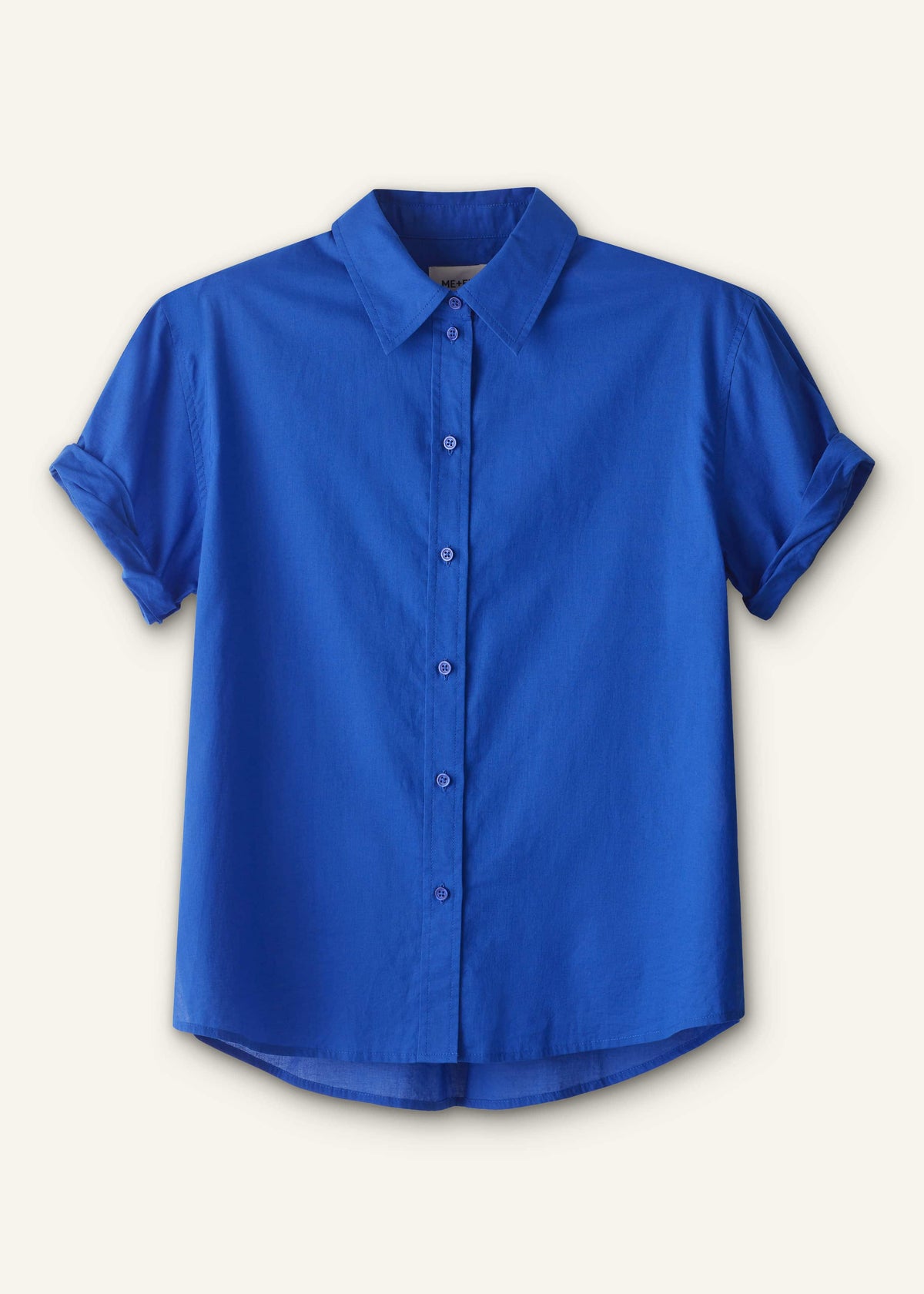 ME+EM Clothing Blue Turn-Up Cuff Shirt