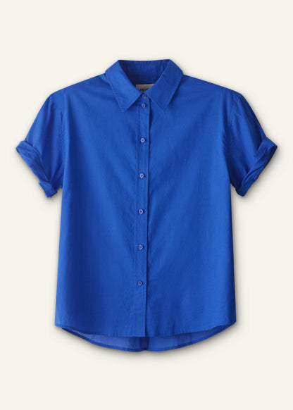 ME+EM Clothing Blue Turn-Up Cuff Shirt
