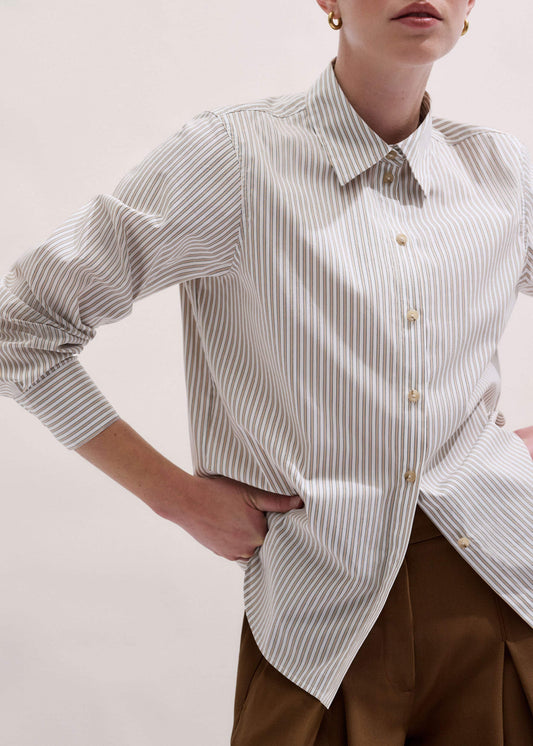 ME+EM Clothing White Stripe Relaxed Forever Shirt