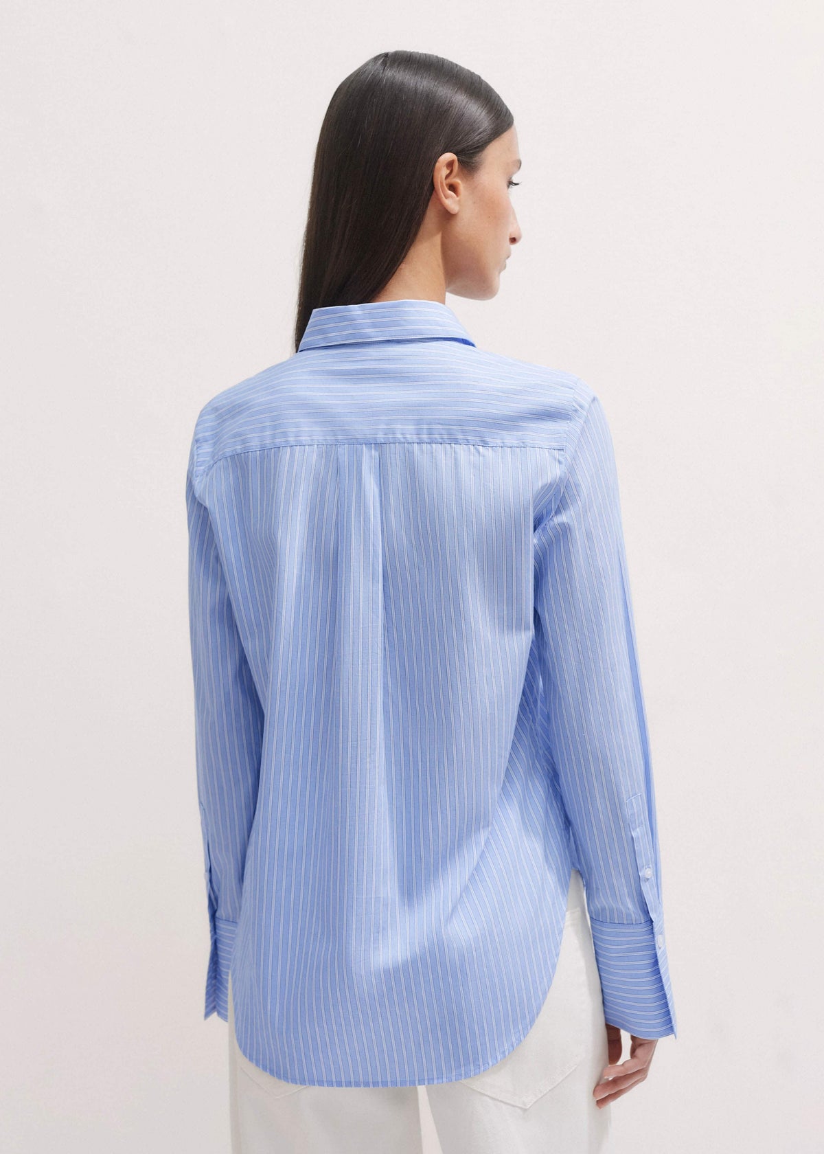 ME+EM Clothing Blue Cotton Stripe Shirt