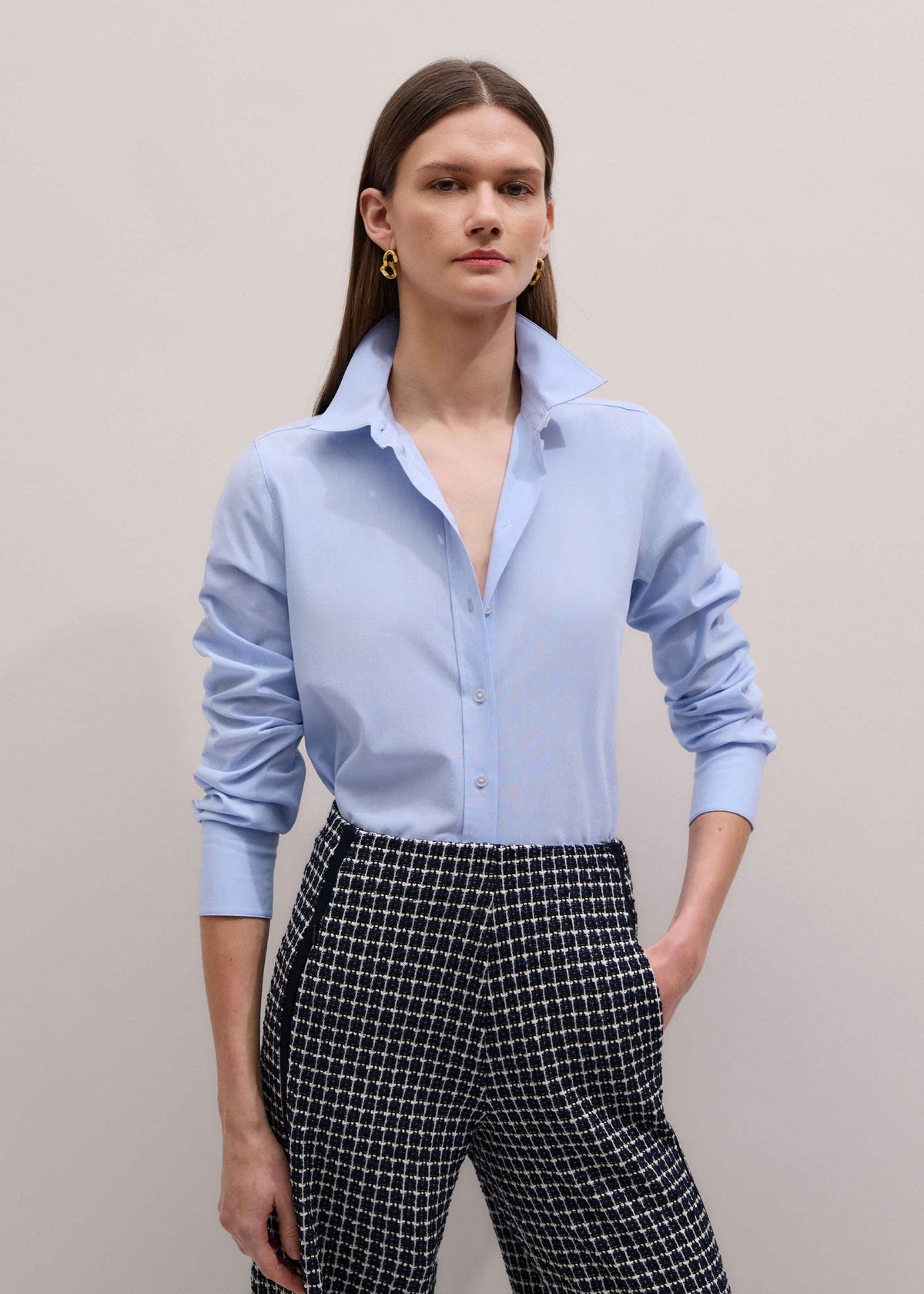 ME+EM Clothing Blue Travel Layering Shirt