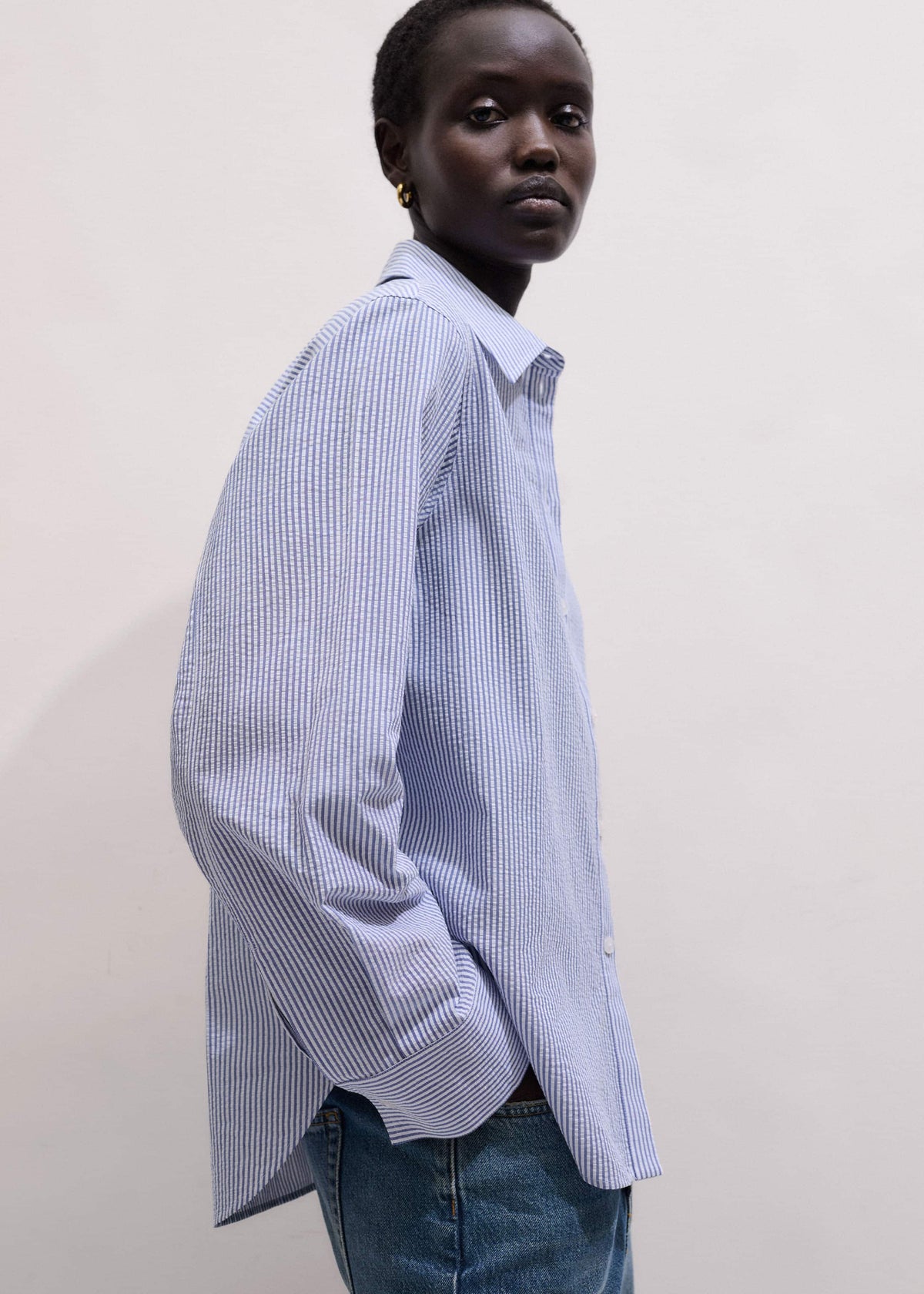 ME+EM Clothing Blue Stripe Relaxed Forever Shirt