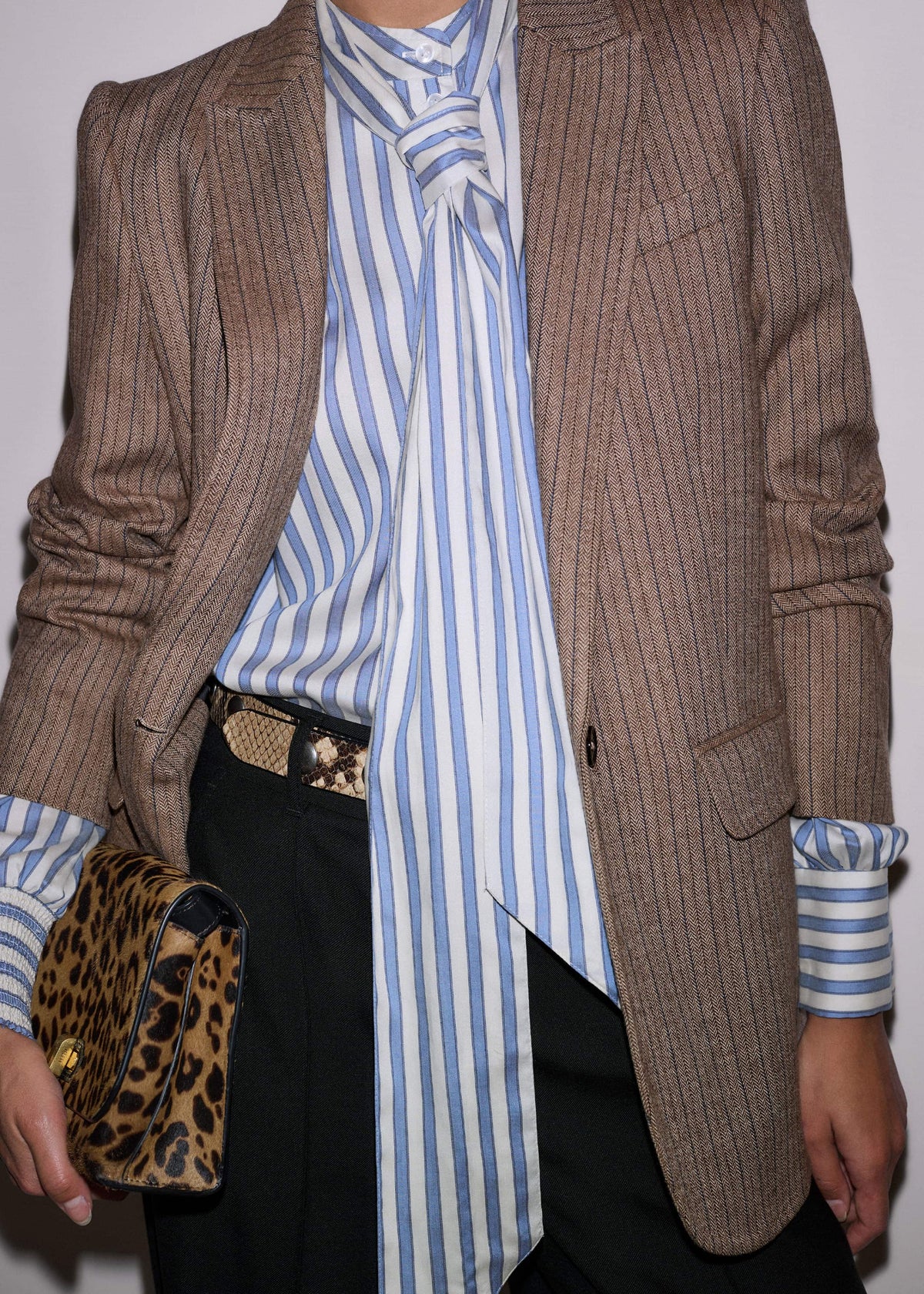 ME+EM Clothing Blue Soft Stripe Shirt + Neck Tie
