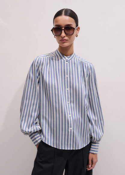 ME+EM Clothing Blue Soft Stripe Shirt + Neck Tie