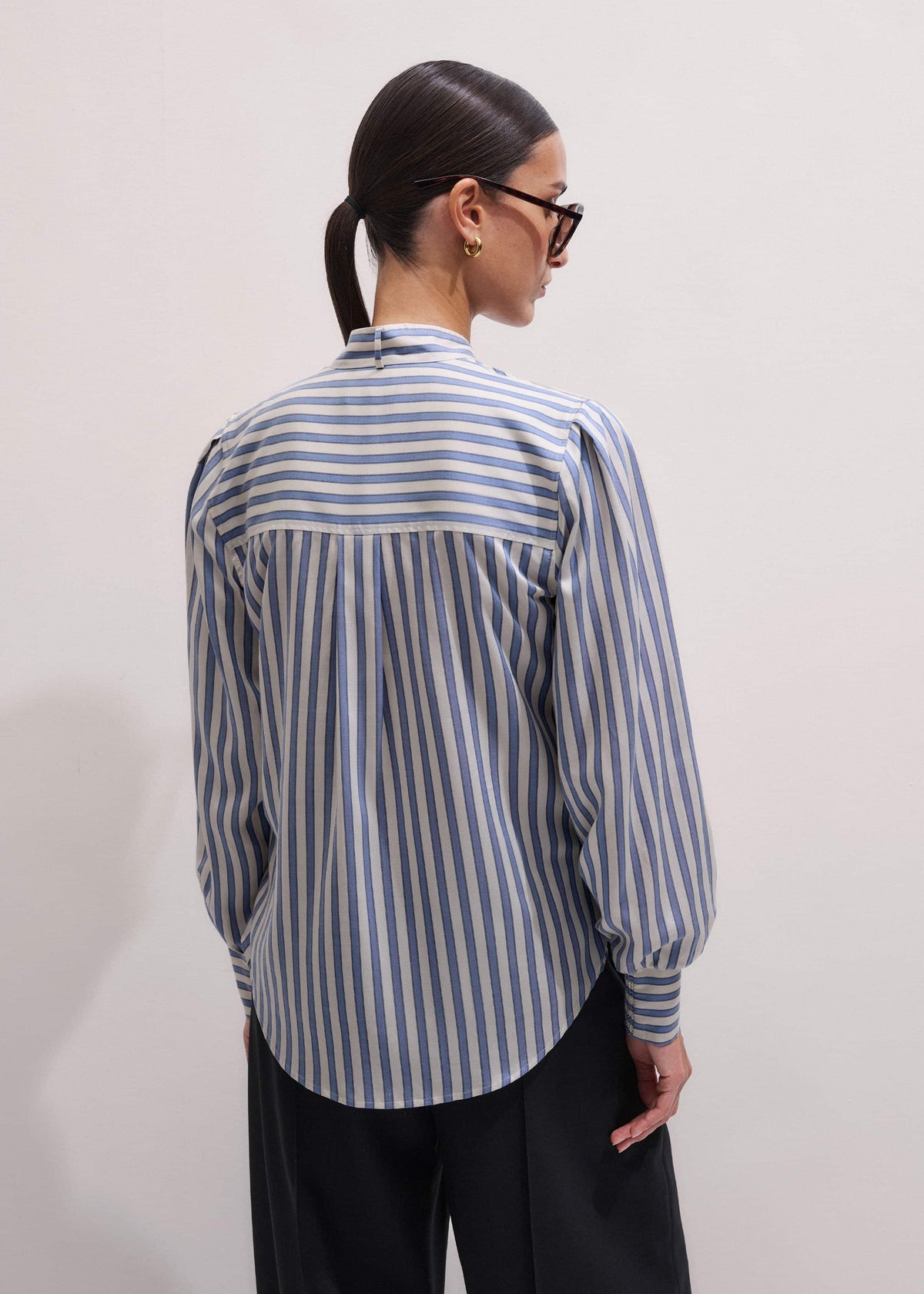 ME+EM Clothing Blue Soft Stripe Shirt + Neck Tie