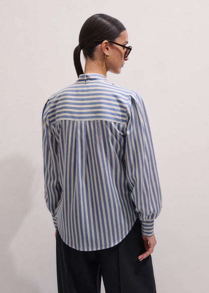 ME+EM Clothing Blue Soft Stripe Shirt + Neck Tie