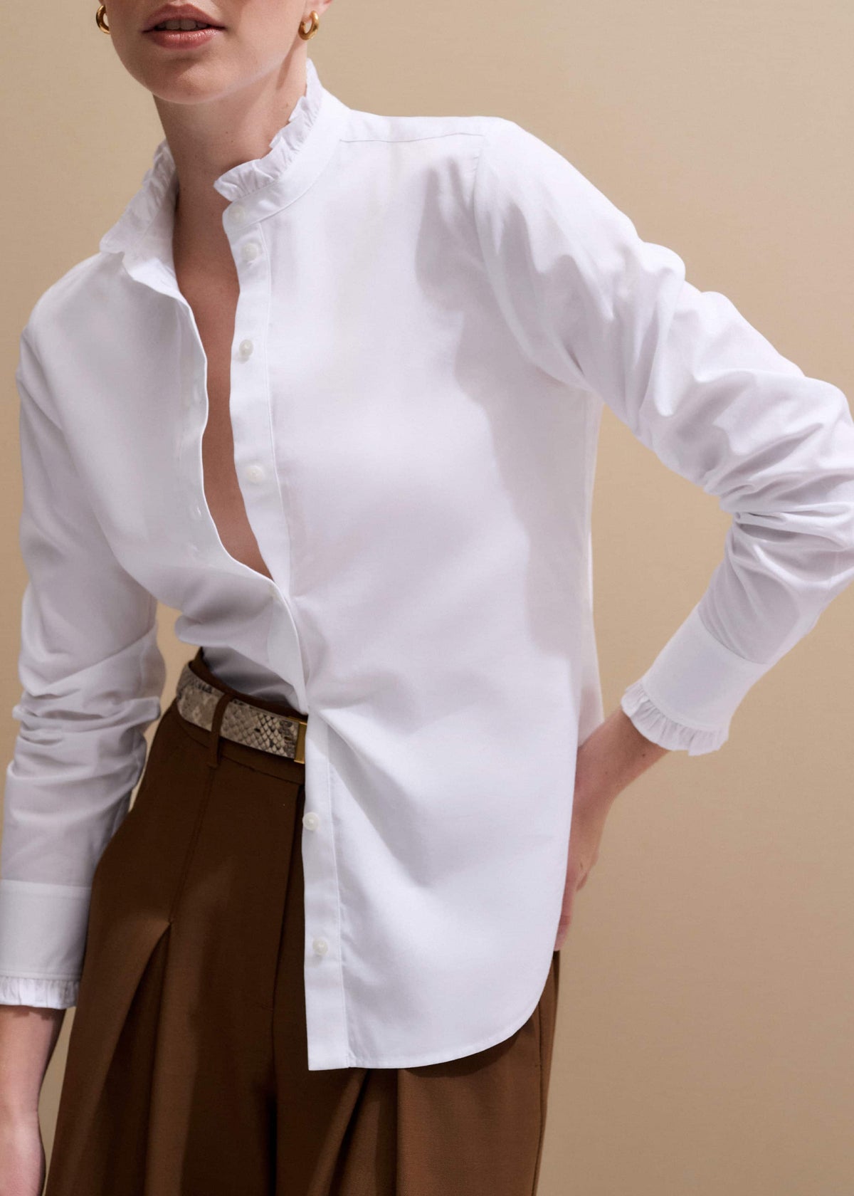 ME+EM Clothing White Impossibly Soft Feminine Shirt