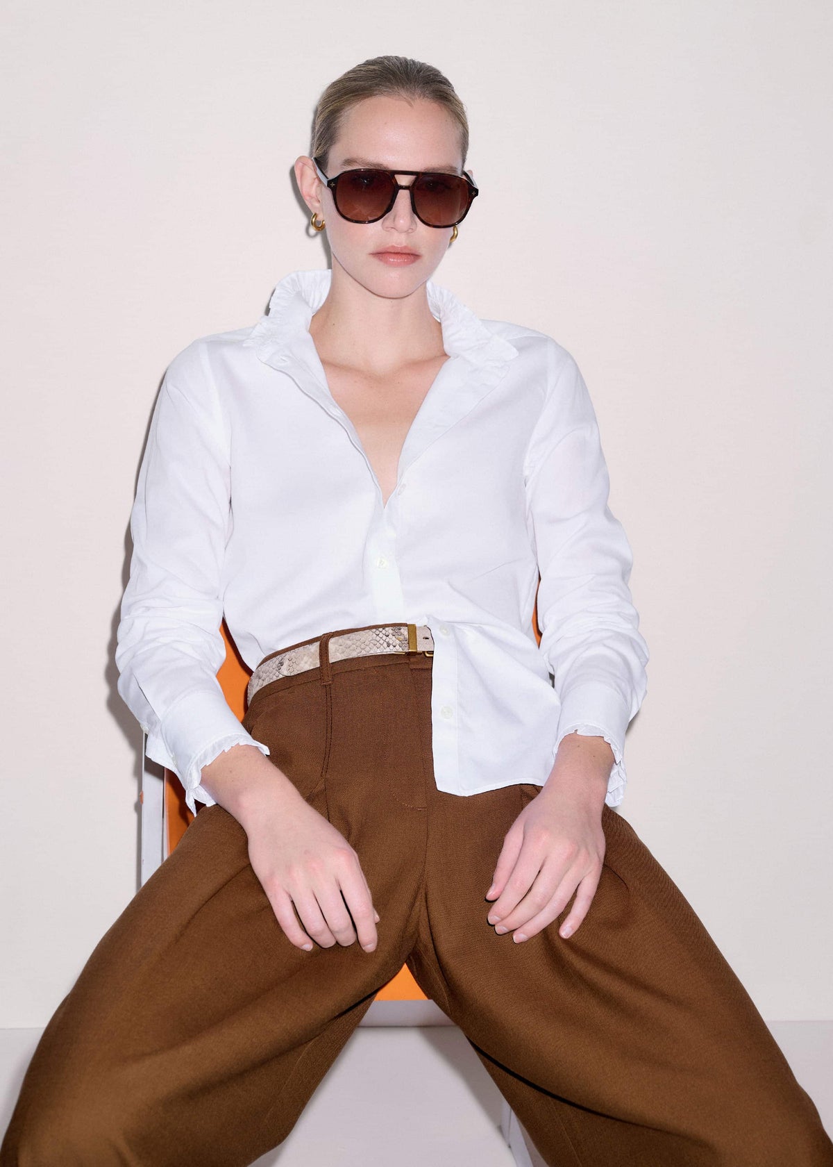 ME+EM Clothing White Impossibly Soft Feminine Shirt