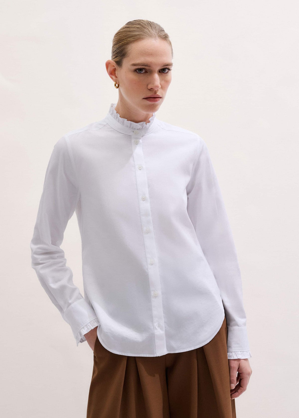 ME+EM Clothing White Impossibly Soft Feminine Shirt