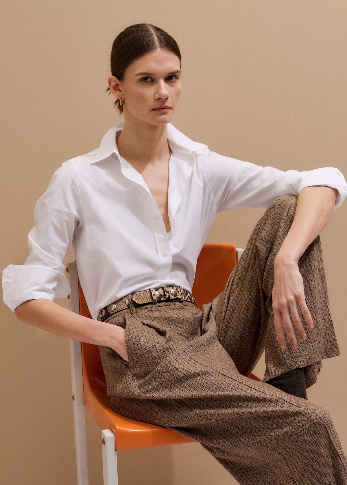 ME+EM Clothing White Travel Layering Shirt