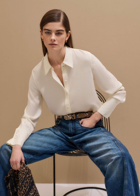 ME+EM Clothing Cream Silk Shirt