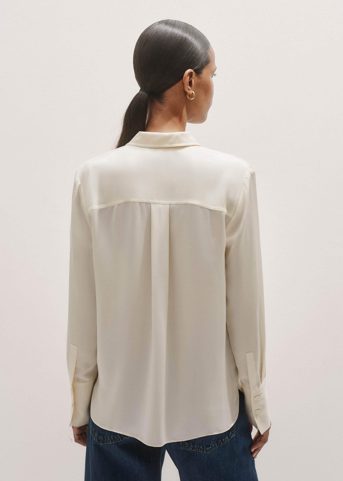 ME+EM Clothing Cream Silk Shirt
