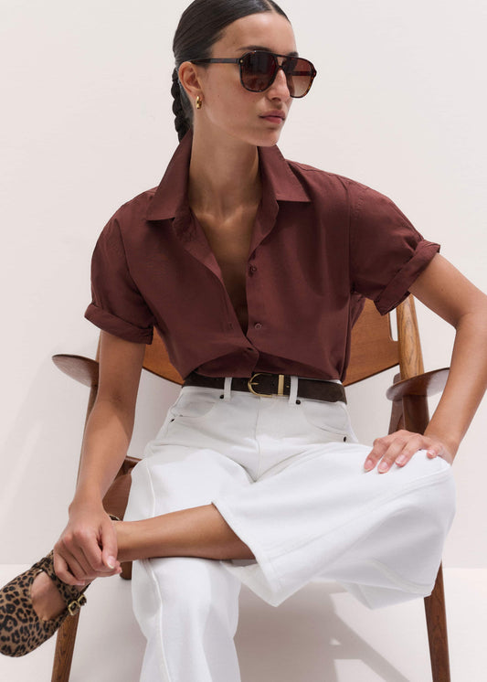ME+EM Clothing Cinnamon Brown Turn-Up Cuff Shirt