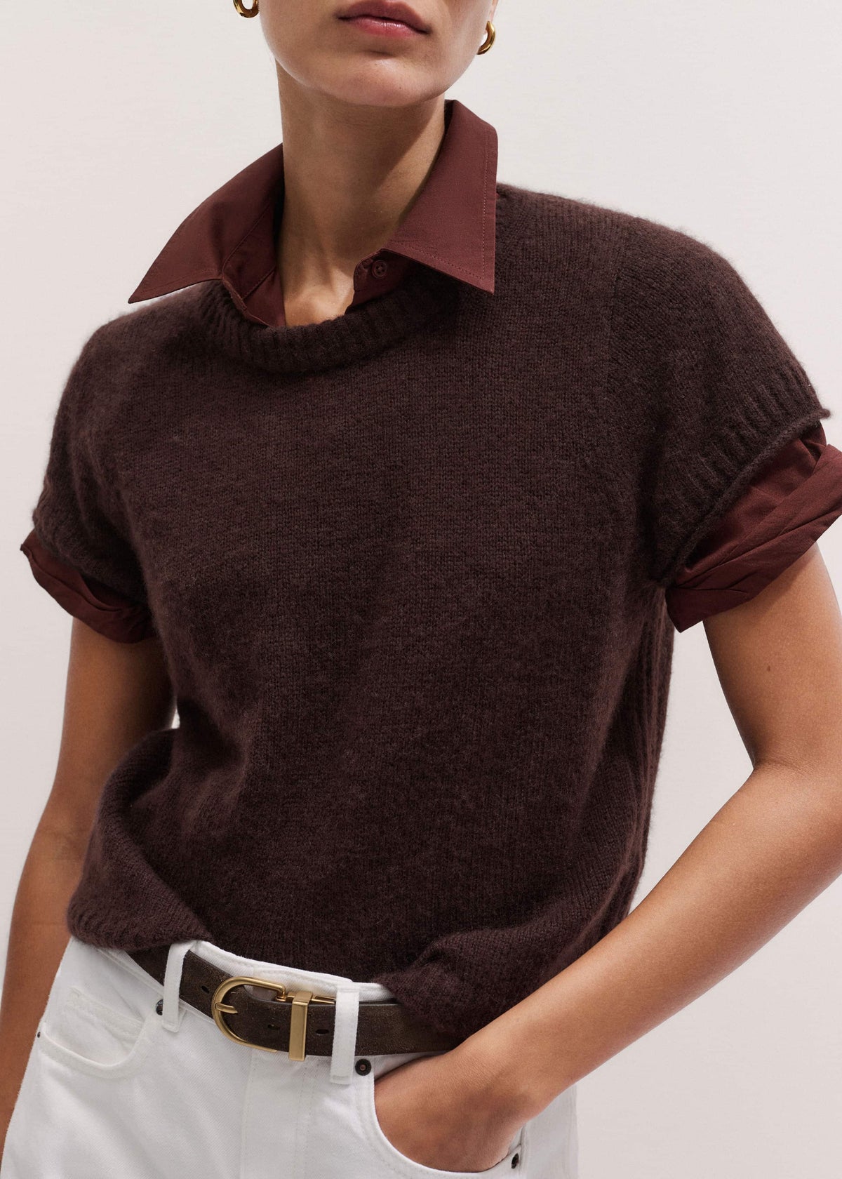 ME+EM Clothing Cinnamon Brown Turn-Up Cuff Shirt