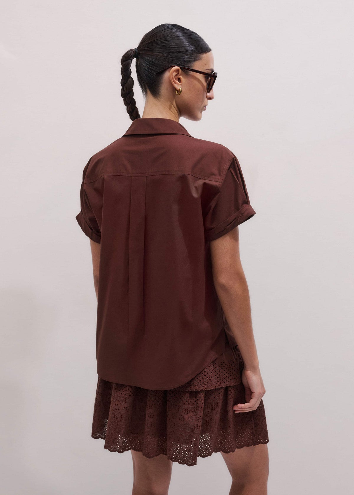 ME+EM Clothing Cinnamon Brown Turn-Up Cuff Shirt