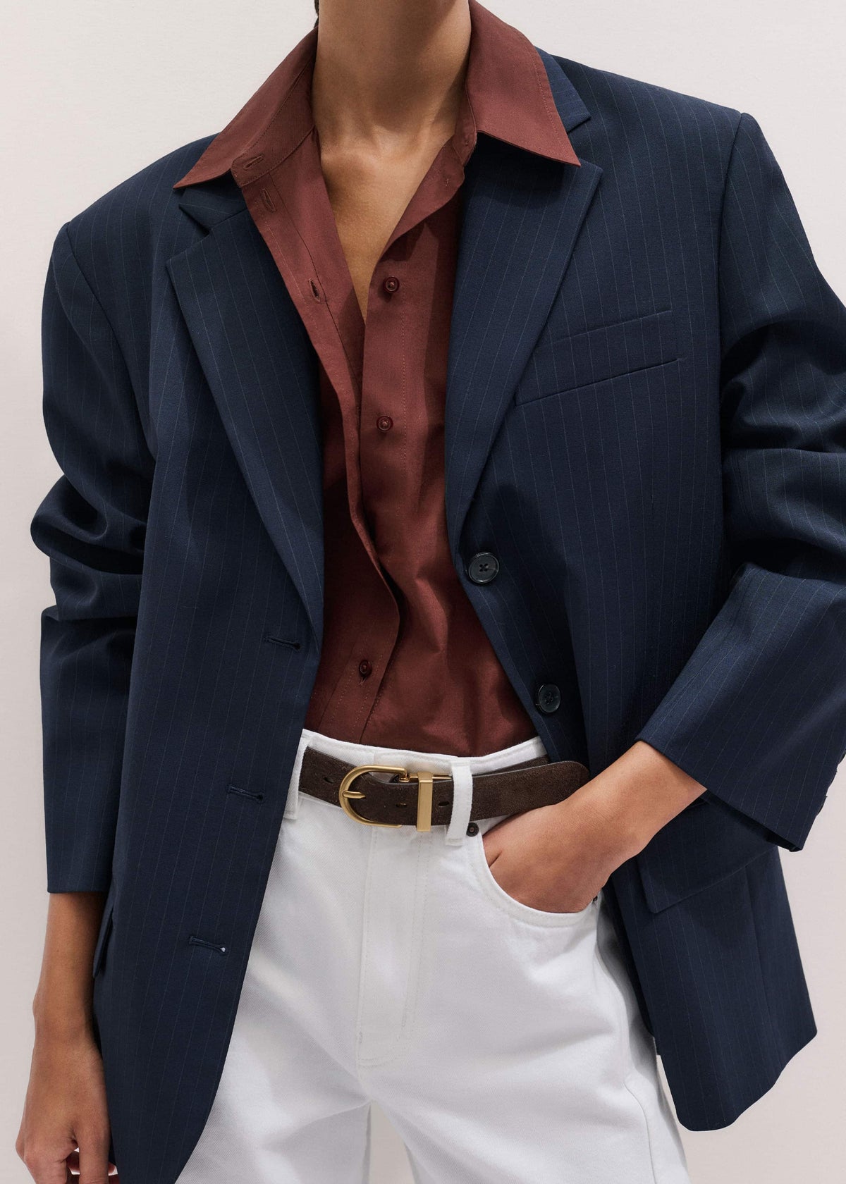 ME+EM Clothing Cinnamon Brown Turn-Up Cuff Shirt