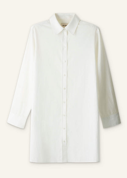ME+EM Clothing White Relaxed Short Swing Shirt Dress