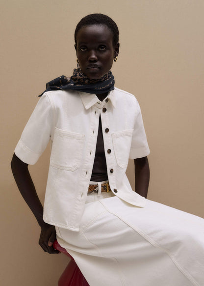 ME+EM Clothing White Paneled Shirt