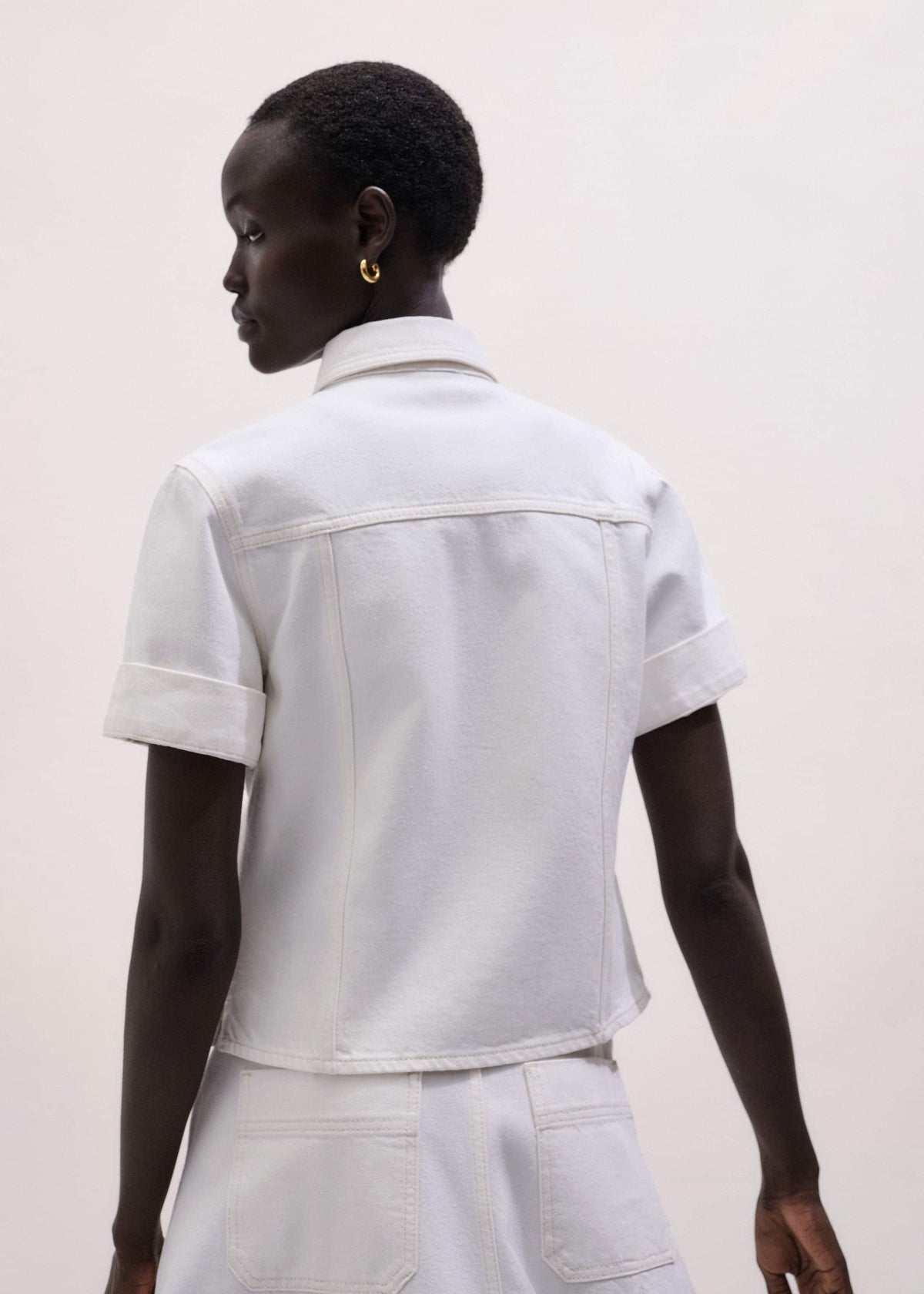 ME+EM Clothing White Paneled Shirt