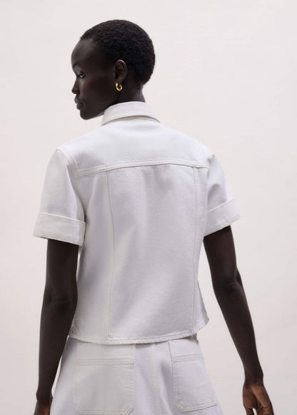 ME+EM Clothing White Paneled Shirt
