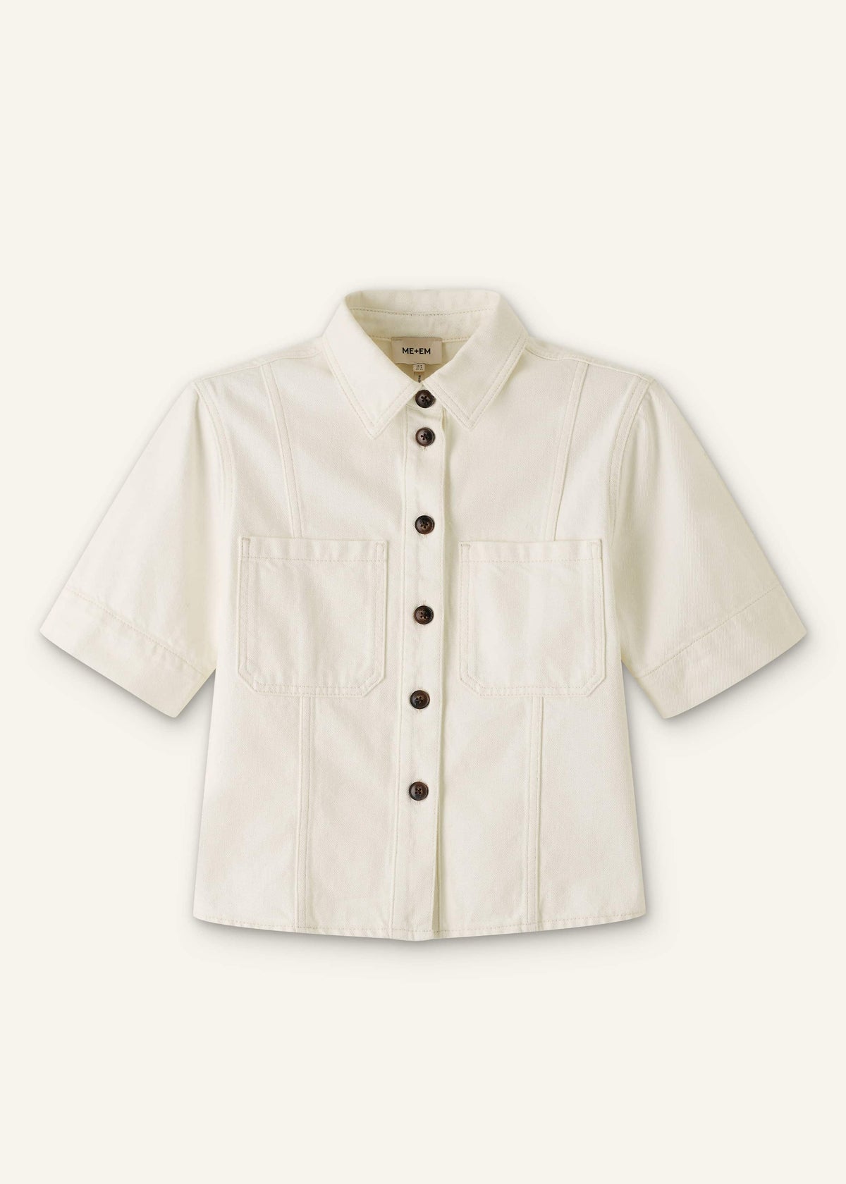 ME+EM Clothing White Paneled Shirt