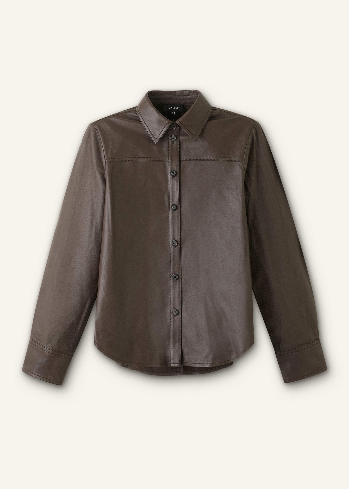 ME+EM Clothing Brown Luxe Leather Straight Shirt