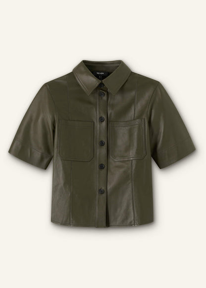 ME+EM Clothing Olive Green Leather Utility Shirt