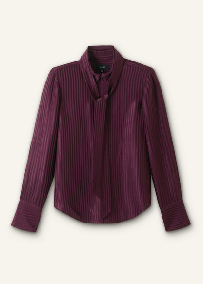 ME+EM Clothing Red AM-PM Fluid Satin Shirt + Tie