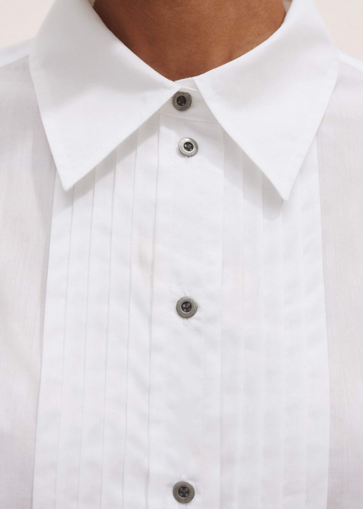 ME+EM Clothing White Relaxed Tux Shirt