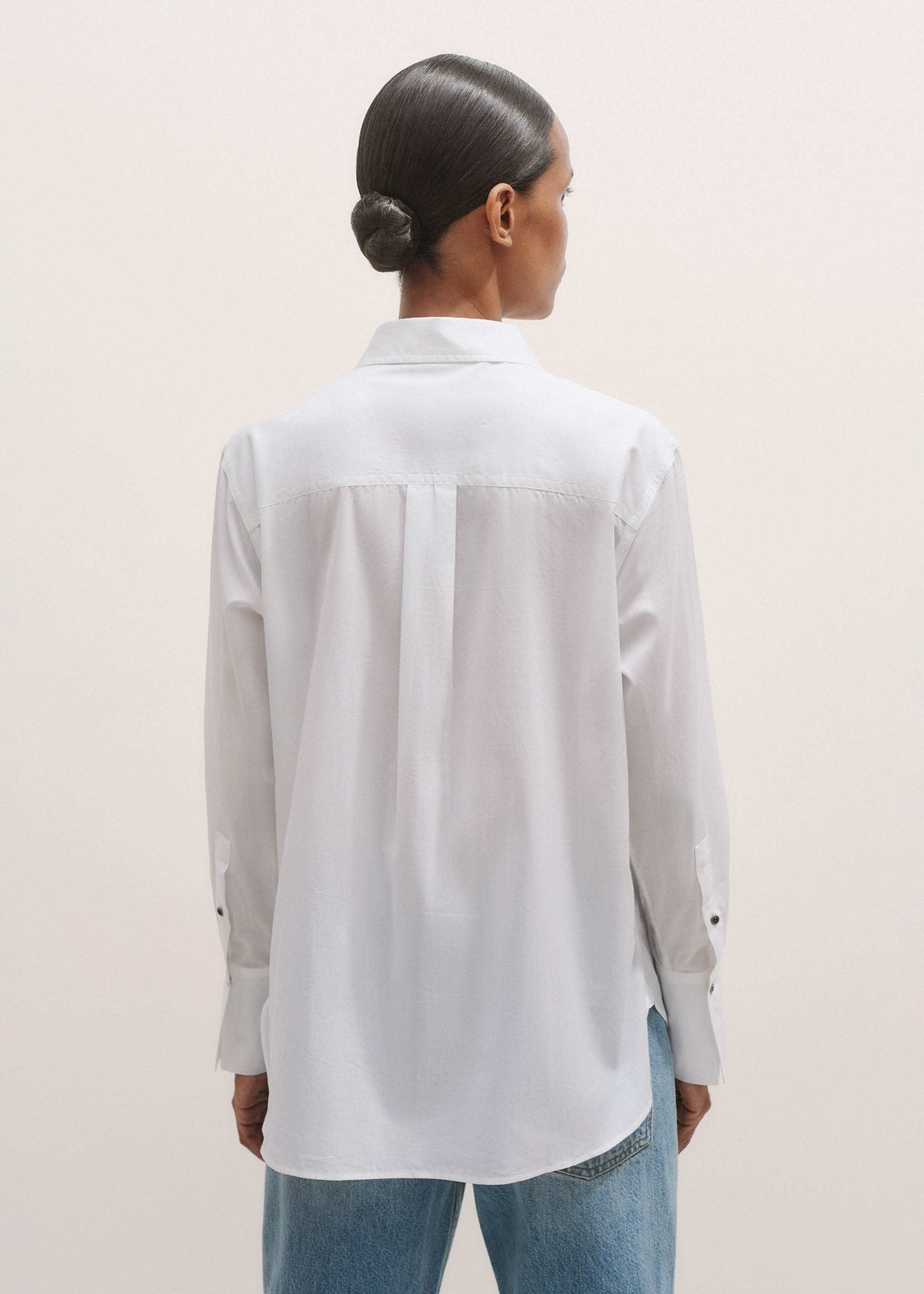 ME+EM Clothing White Relaxed Tux Shirt