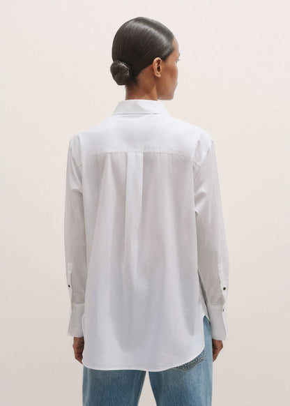 ME+EM Clothing White Relaxed Tux Shirt