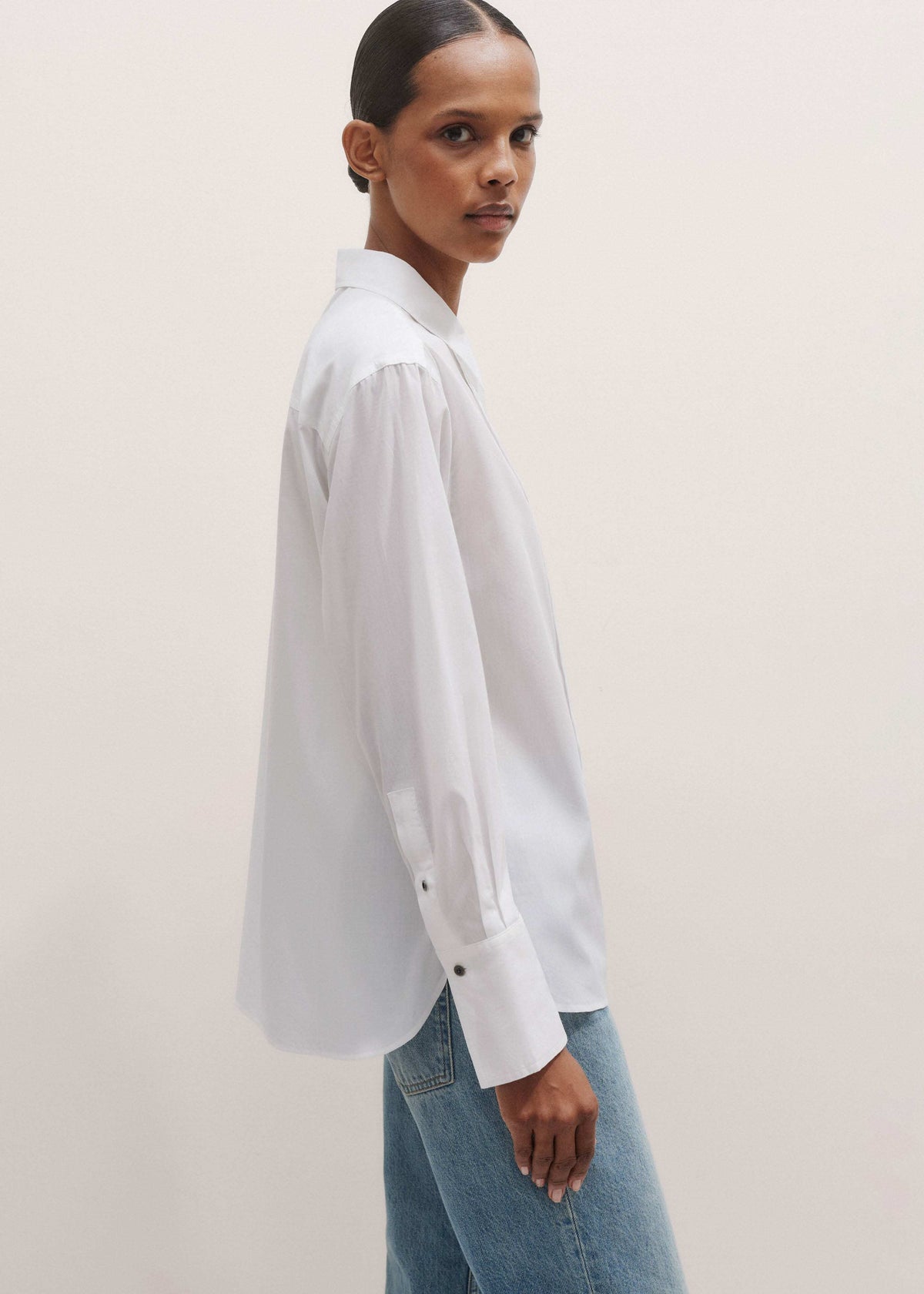 ME+EM Clothing White Relaxed Tux Shirt