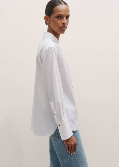 ME+EM Clothing White Relaxed Tux Shirt