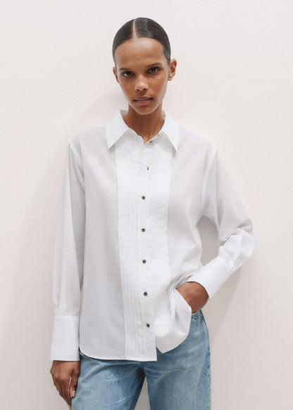 ME+EM Clothing White Relaxed Tux Shirt