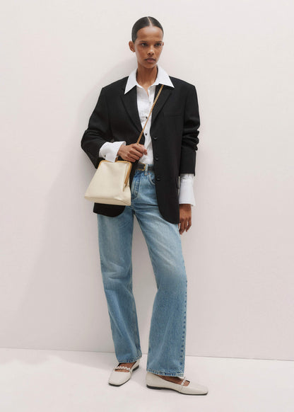 ME+EM Clothing White Relaxed Tux Shirt