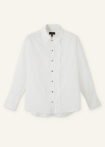 ME+EM Clothing White Relaxed Tux Shirt