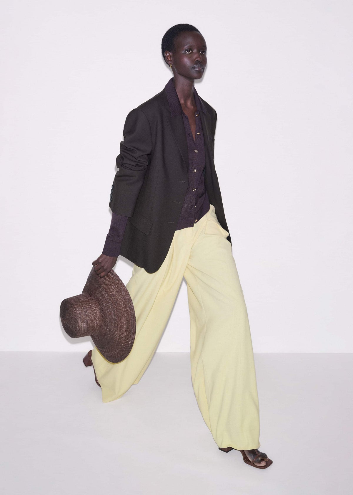 ME+EM Clothing Brown Luxe Knit Slim Shirt