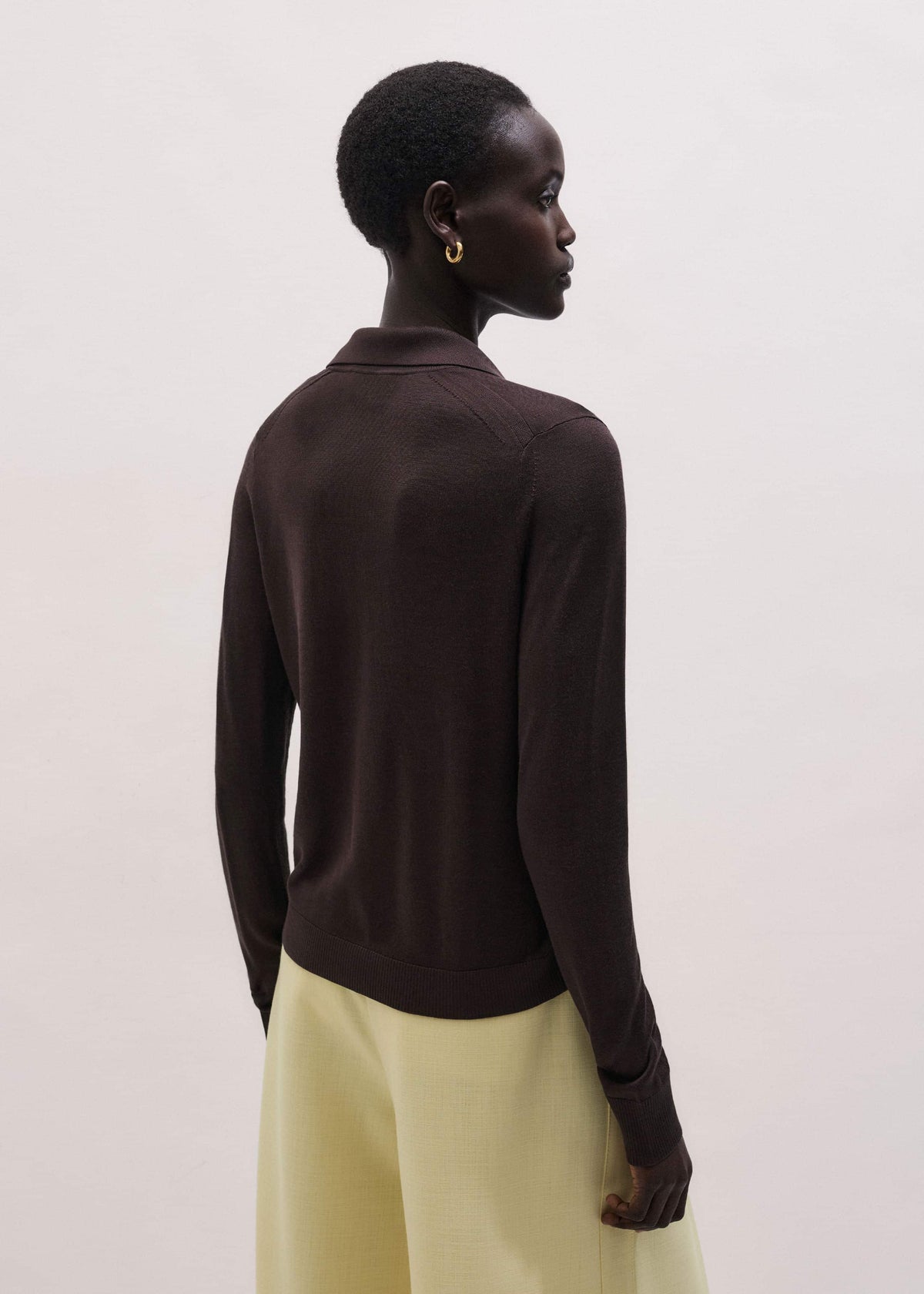 ME+EM Clothing Brown Luxe Knit Slim Shirt